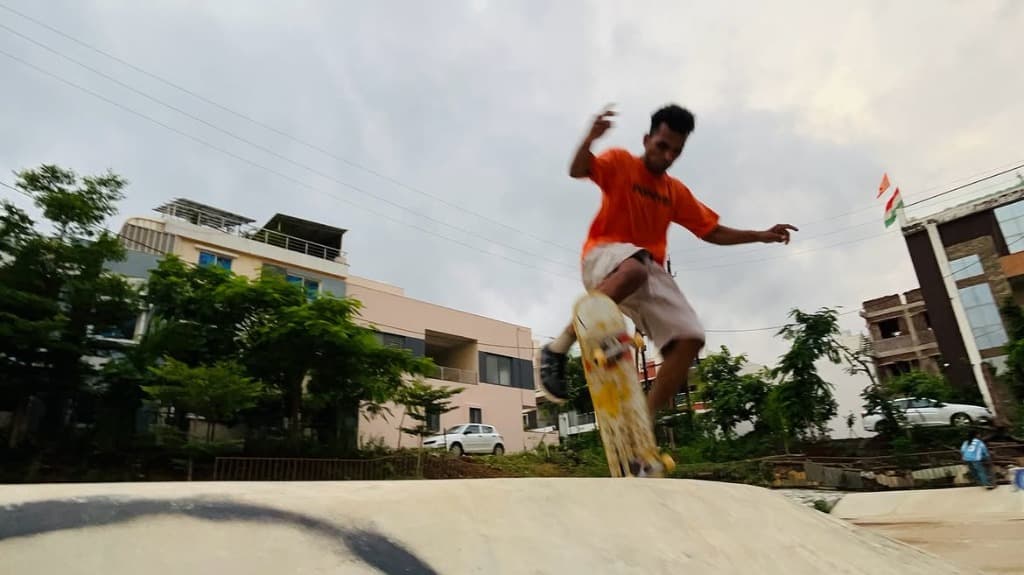 BhopalSB Skater performing a trick at Bhopal Skatepark